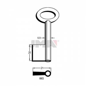 Ključ jednostrani šuplji 66G msg L=62 / FI 6,9 mm. ( 50J66G ERREBI )