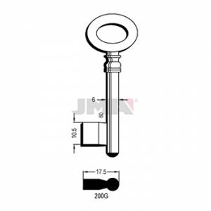 Ključ jednostrani puni 200G čelični L=60 / FI 6 mm. ( 1CM6 ERREBI / 5106 SILCA )