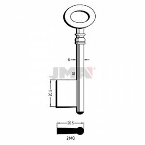 Ključ jednostrani puni 214G čelični L=80 / FI 6 mm. ( 7G8 ERREBI / 5508 SILCA )