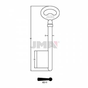 Ključ jednostrani puni AD-11 msg L=95 / FI 6 mm. ( 95X5,8 ERREBI / 6M10 SILCA )