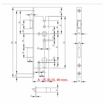 GU-BKS 92 mm. brava za PVC vrata, sa podizačem