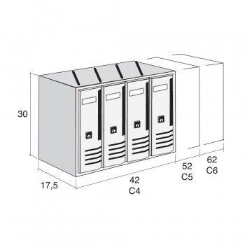 Poštanski ormarić CUBO box 5/1, v300*š520*d175 mm, boja srebro