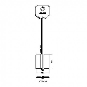 Ključ sef dvostrani bez plastike ATR-1G ( 2AT3 ERREBI / 5AT9 SILCA )