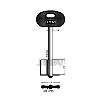 Ključ sef dvostrani sa plastikom MT-5P1G ( 2MO9RP165 ERREBI / 5MT7BP SILCA )