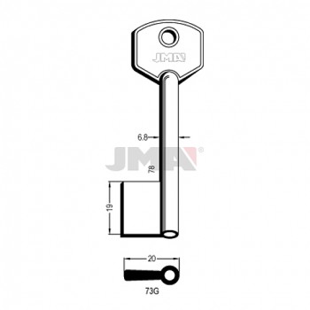 Ključ jednostrani šuplji 73G msg L=78 / FI 6,8 mm. ( 50J73G ERREBI )