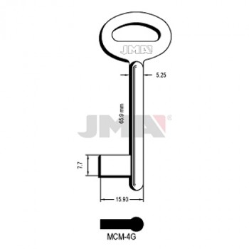 Ključ jednostrani puni MCM-4G msg L=66 / FI 5,25 mm. ( 6MC2 SILCA )