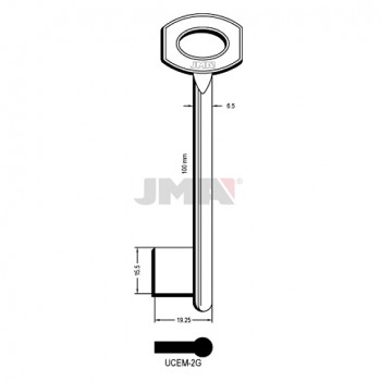 Ključ jednostrani puni UCEM-2G msg L=100 / FI 6,5 mm.
