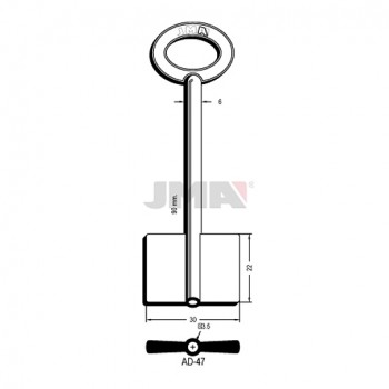 Ključ dvostrani šuplji AD-47 msg L=90 / FI 6 mm. 