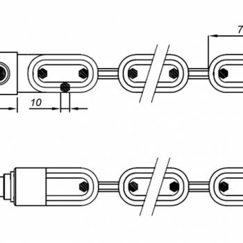 Sigurnosni lanac C10, 10 mm. * 1200 mm. , 2 sigurnosna ključa