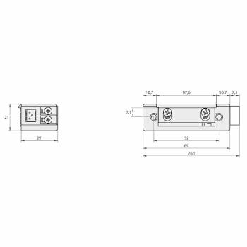 Elektroprihvatnik SYMMETRIC 21 mm. 12-24 Vdc, fail-safe ( stalno pod naponom )