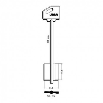 Ključ sef dvostrani bez plastike CR-4G  (2CR6 ERREBI / RLN SILCA )