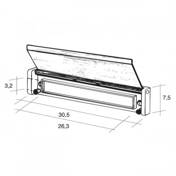 Vratašca za poštu ALU 305 * 75 mm ( 263 * 32 mm otvor za pisma )