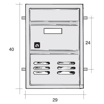 Vratašca za poštu ALU siva v400*š 290 mm., za ugradnju u zid - unutarnja strana