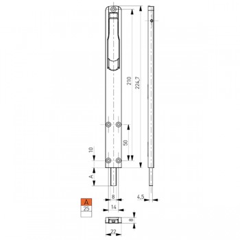 Zasun BKS za ALU vrata 25 mm 22*225*8 mm.