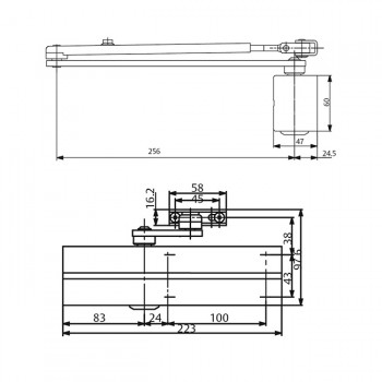 Pumpa ABLOY DC200 2-4 srebro + backcheck , 1100 mm.širina krila