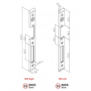 Prihvatna ploča za PVC i ALU vrata INOX