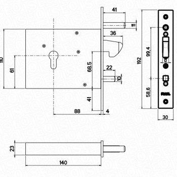 Elektrobrava za klizna vrata E-90 mm. , 8-12V