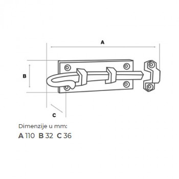 Zasun kovani BDB-010, 110 mm.