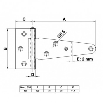 Spojnica AMIG mod.550, 100mm., crna