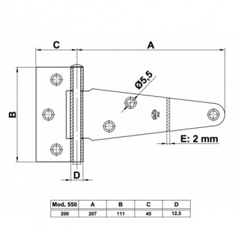 Spojnica AMIG mod.550, 200mm., crna