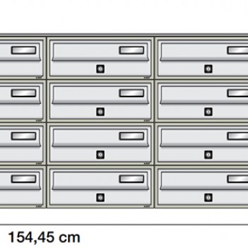 Poštanski ormarić SLIM box 4*4, v502*š1544,5*d269/300 mm, boja srebro, vodootporni