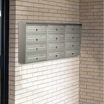 Poštanski ormarić SLIM box 4*4, v502*š1544,5*d269/300 mm, boja srebro, vodootporni