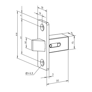 Bravica za elektroprihvatnik ABLOY, v55*š20*d30 mm.