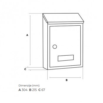 Poštanski ormarić SMART crni , v304*š215 *d67