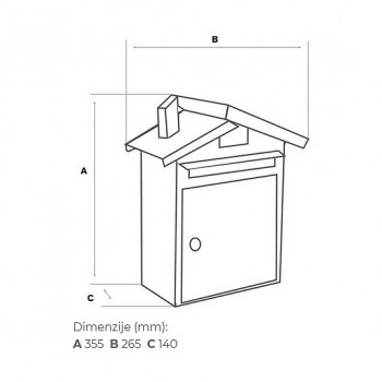 Poštanski ormarić  DECO kovani (vxšxd): 355 x 265 x 140 mm 
