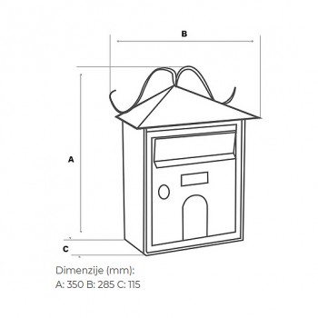 Poštanski ormarić  RUSTICO kovani (vxšxd): 350 x 285 x 115 mm