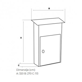 Poštanski ormarić  POSTA kovani (vxšxd): 320 x 270 x 135 mm
