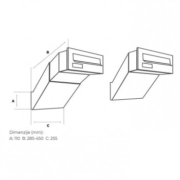 Poštanski ormarić ugradbeni WALL antracit , v110*š255*d285/450 mm