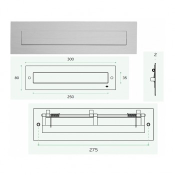 Vratašca za poštu INOX 300 * 80 mm ( 250 * 35 mm otvor za pisma )