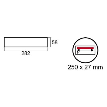 Vratašca za poštu ALU 282 * 58 mm ( 250 * 27 mm otvor za pisma )