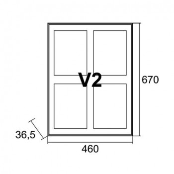 Oglasni ormarić V2 aluminijski š460*v670*d37, 4*A4
