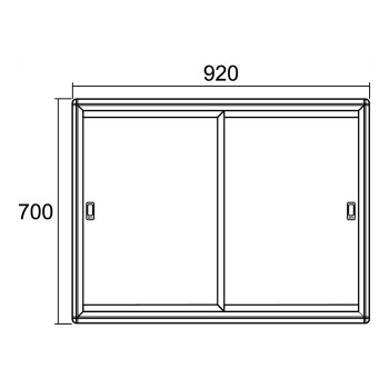 Oglasni ormarić sa kliznim vratima bijeli ALU, š920*v700*d78 