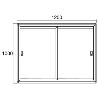 Oglasni ormarić sa kliznim vratima bijeli ALU, š1200*v1000*d78 