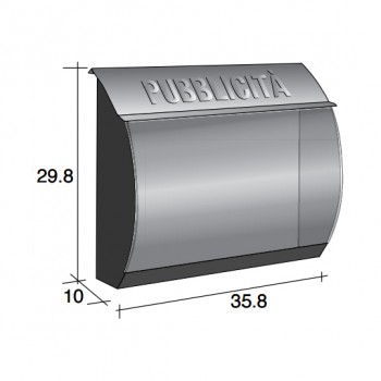 Box za reklame BUSTA sa prozirnim plexi vratima v298*š358*d100 mm.