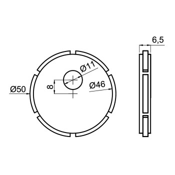 Insert PVC fi46 za cilindar sa dugom osovinom za gumb