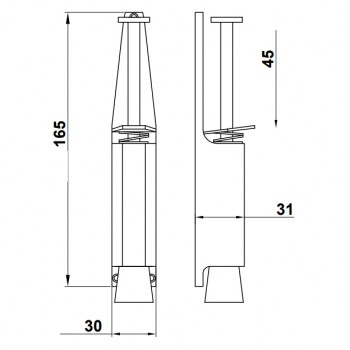 AMIG stoper za vrata 165 mm bijeli