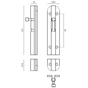 JNF zasun 115 mm. INOX